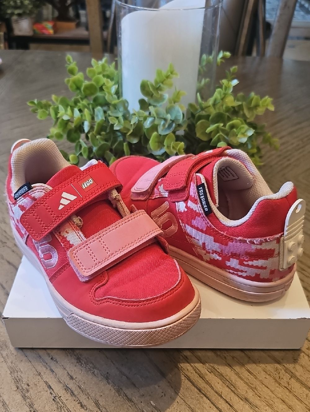 LEGO Kids Red and Pink Velcro Sneakers Size 1
